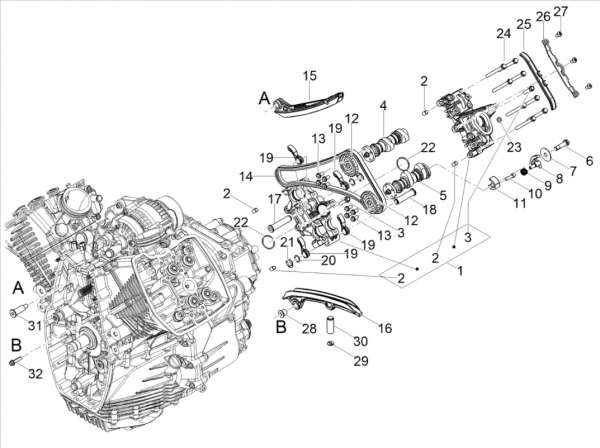 Moto Guzzi V100 Mandello S E5 Motor Links Zylindersteuer I