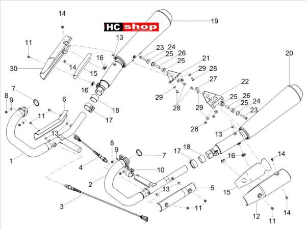 Moto Guzzi V7 III Anniversario 750 ABS E4 - Motor Auspuffrohr