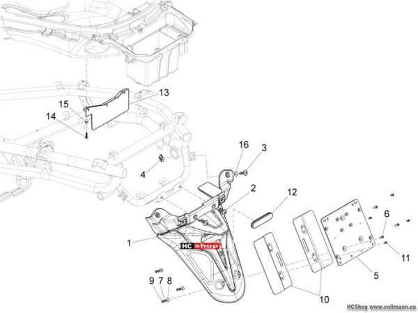 Piaggio Kennzeichenplatte X10 125 4t 4v i.e. e3