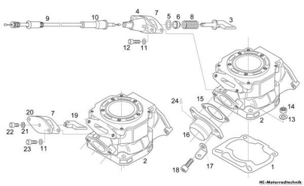 Aprilia Zylinder -Entl.vent. RS 125