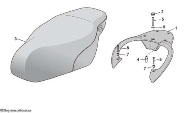 Aprilia Sitz - Gepäckträger Scarabeo 4T 4V E2 50