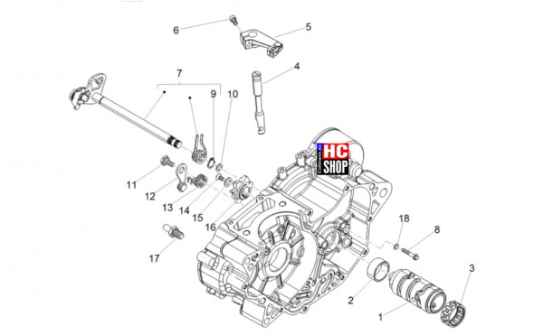 Aprilia SX 125 E5+ - Motor - Schaltgetriebe-Schaltgabel