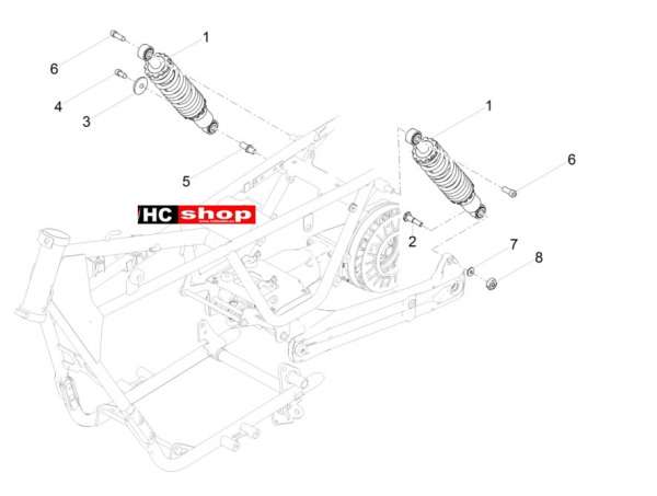 Moto Guzzi V7 III Anniversario 750 ABS E4 - Radaufhängung Stoßdämpfer