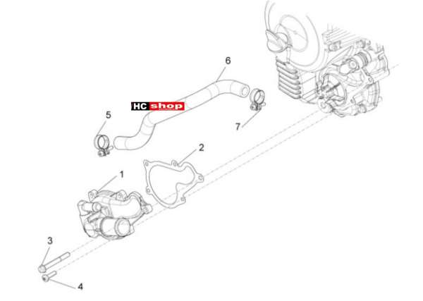 Piaggio MP3 350 Sport E4 ABS Motor Wasserpumpe