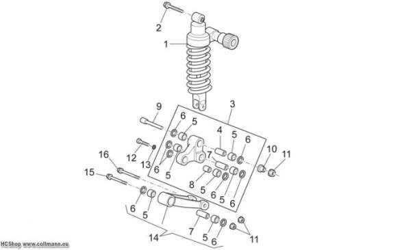 Moto Guzzi Pleuelstange und Stoßdämpfer Griso V 8V 1200