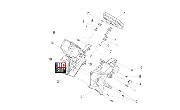 Aprilia RS 457 8V E5 - Vordere Lichter-Instrumente