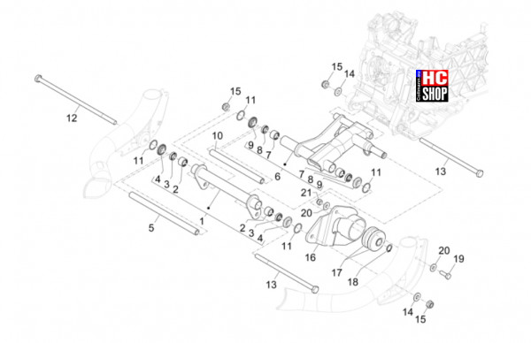 Piaggio Liberty 125 iget E5+ - Radaufhängungen - Schwingarm