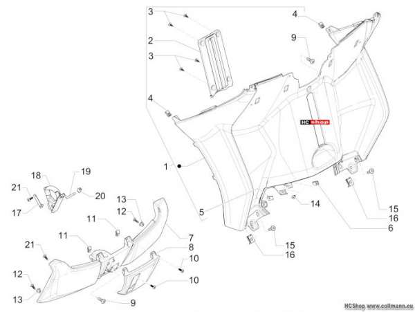 Piaggio MP3 500 Business Vorderes Handschuhfach