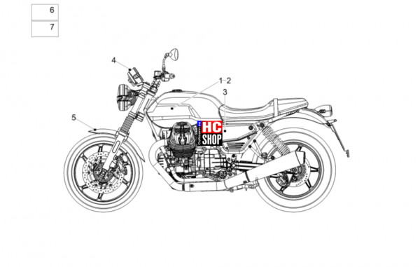 Moto Guzzi V7 Stone 850 E5+ - Aufbau - Deko