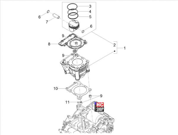 Aprilia RS 125 Replica ABS E5 Zylinder - Kolben