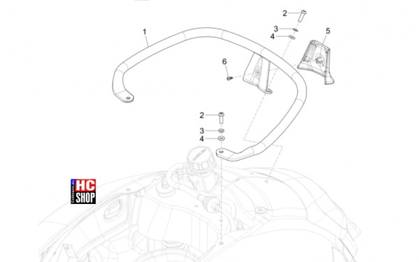 Vespa GTV 300 HPE RST - Fahrgestell-Karosserien - Hinterer Gepäckträger
