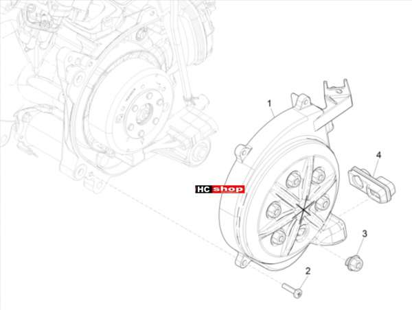 Piaggio NRG 50 2T E4 - Motor Schwungraddeckel