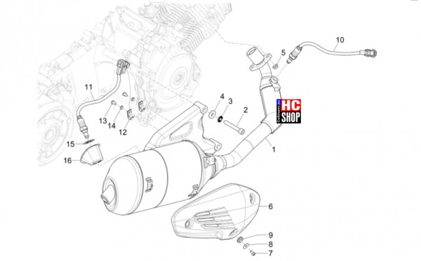 Vespa Primavera 125 TECH E5 - Motor - Auspufftopf