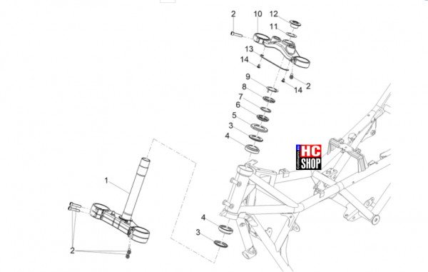 Moto Guzzi V85 TT Strada E5 - Lenkstange-Schaltungen - Lenkung