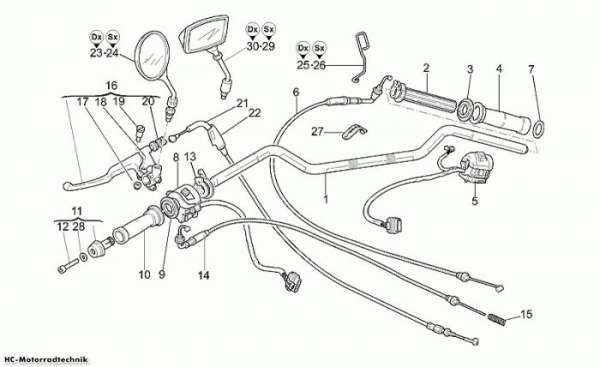 Moto Guzzi Lenkstange - Schalt. California Special 1100