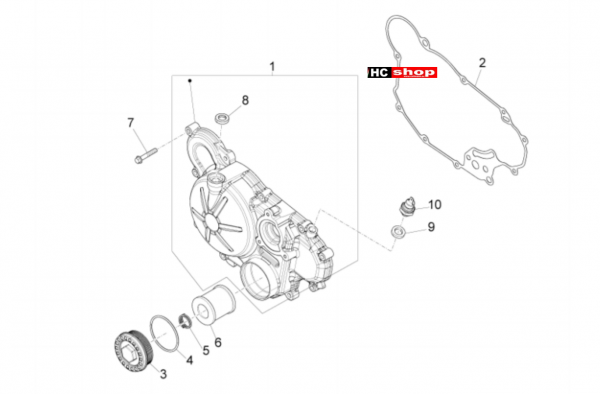Aprilia RS 125 Replica 4T E4 ABS Motor Kupplungsdeckel