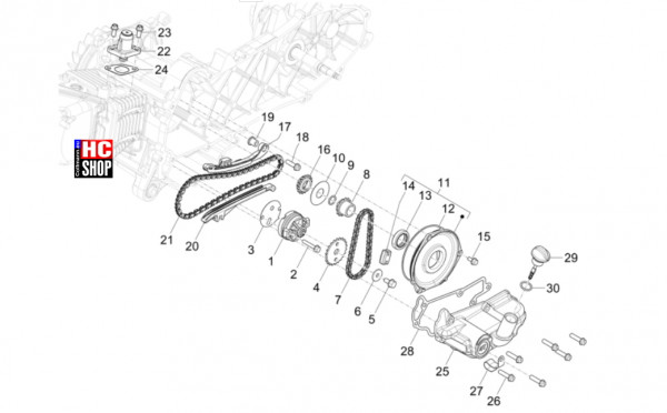 Vespa Primavera 50 TECH E5 - Motor - Ölpumpe
