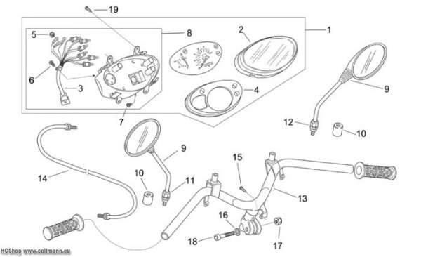 Aprilia Lenkstange Scarabeo 2T E2 eng.Piaggio 50