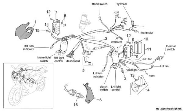 Aprilia Vorder elektrische Anlage Tuono 1000