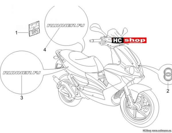 Gilera Plaketten - Verzierungen Runner 50 Purejet