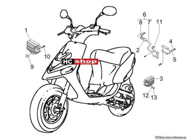 Gilera Spannungsreglerern - Elektronisches Stalker 50