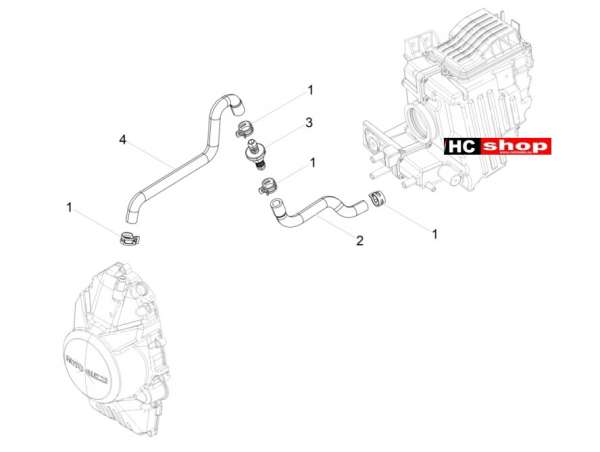 Moto Guzzi V7 III 750 ABS E4 - Motor Anlage Blow-by