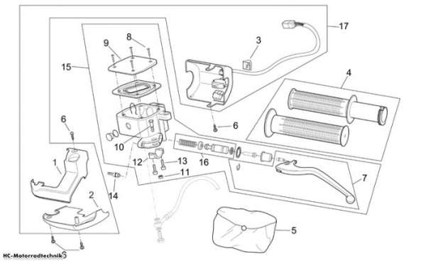 Aprilia Schaltungen links Scarabeo E2 125/250