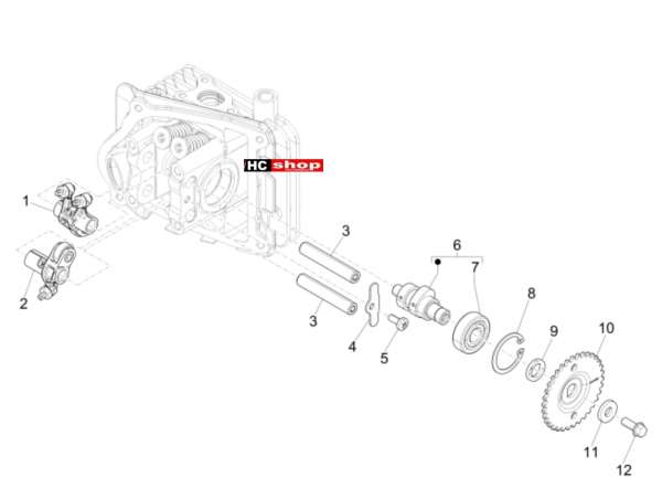 Piaggio Zip 50 4T E4 - Motor Schwinghebelhalterung