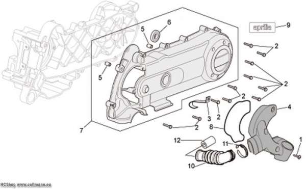 Aprilia Wandlerdeckel Scarabeo 4T 4V E2 50