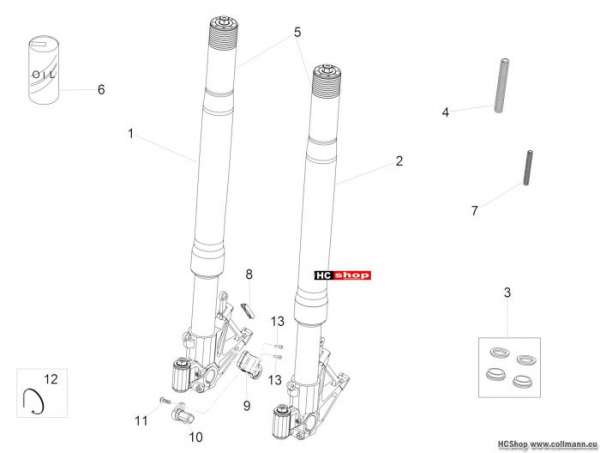Aprilia Vorderradgabel Ohlins RSV4 1000