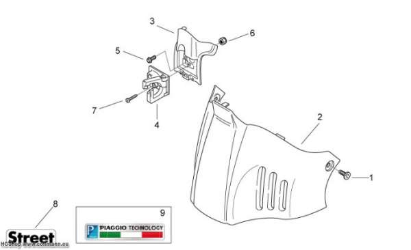 Aprilia Mittlerer Aufbau III - Untrb.abd. Scarabeo 50 2T