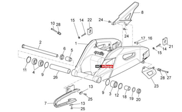 Aprilia Tuono V4 Factory 1100 Superpole Schwinge