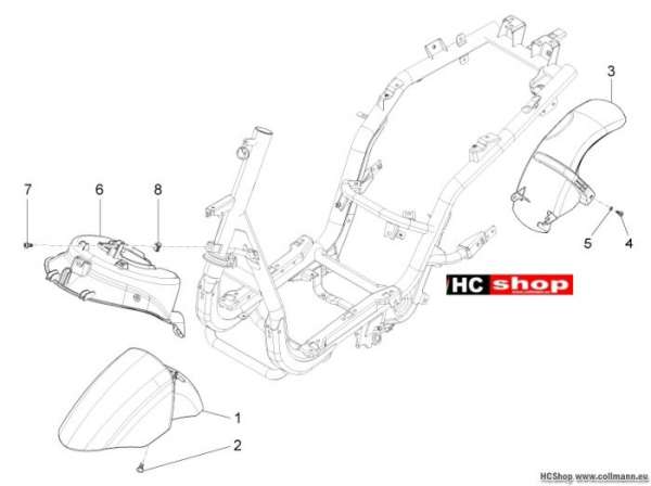Piaggio Radgehäuse - Radkotflügel Fly 125 ie 3V