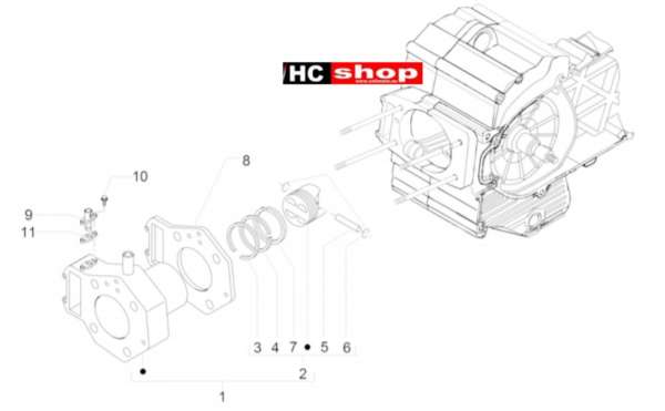 Piaggio MP3 500 LT Sport - Business Motor Einheit Zylinder-Kolben
