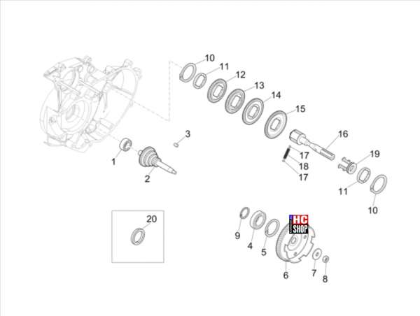 Piaggio Ape 50 2T E4 Motor Schaltgetriebe