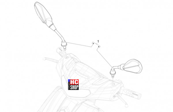 Piaggio Liberty 125 iget E5+ - Fahrgestell-Karosserie - Rückspiegel