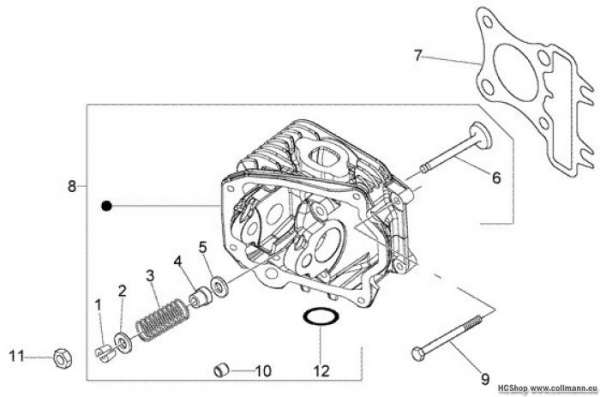 Vespa Einheit Zylinderkopf-ventil LX 50 4T