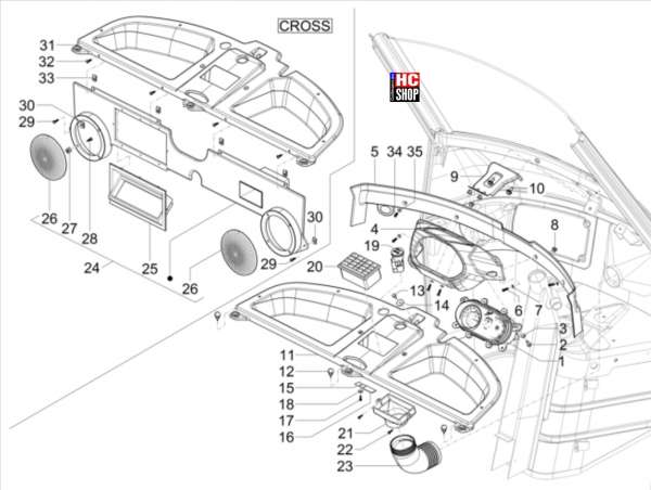 Piaggio Ape 50 2T E4 Lenkung Cockpitinstrumente - Cruscotto