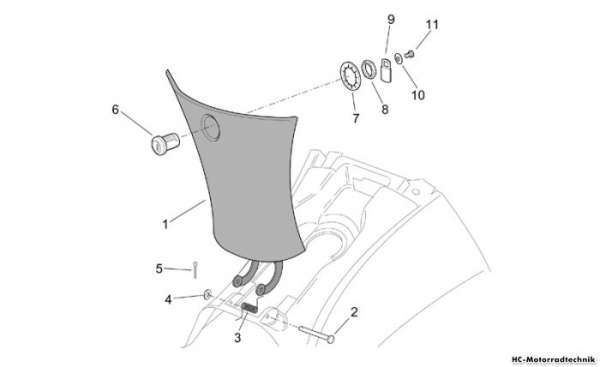 Aprilia Mittlerer Aufbau - Tunnel Leonardo 125-150