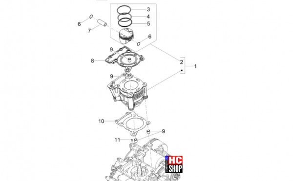 Aprilia SX 125 E5+ - Motor - Zylinder-Kolben