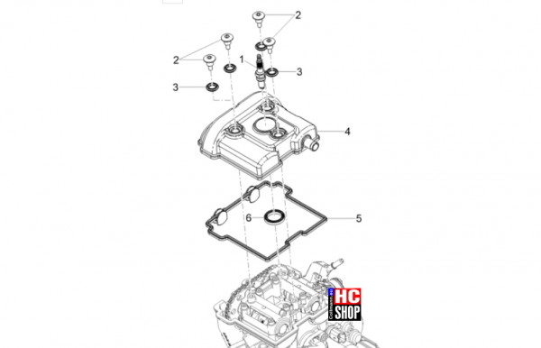 Aprilia RS 125 E5+ - Motor - Zylinderkopfabdeckung