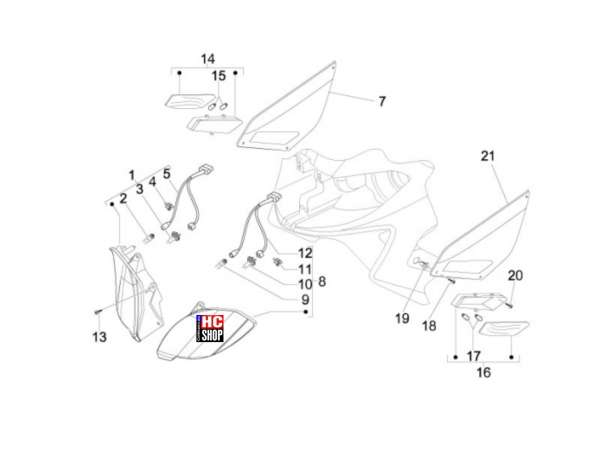 Gilera Nexus 125 Vorderleuchten - Blinkleuchten