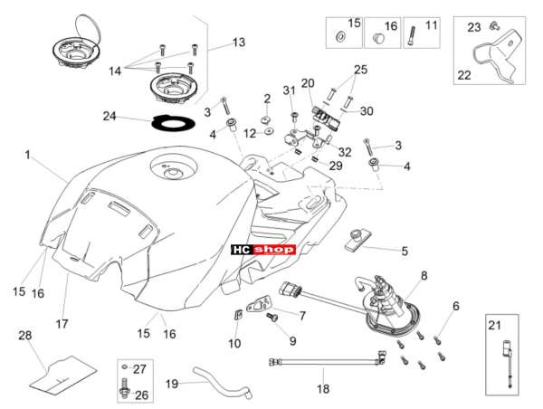 Aprilia RSV 4 1000 RF E4 ABS Tank Kraftstofftank