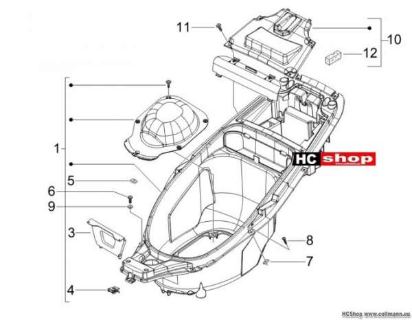 Gilera Schutzhelmgehäuse - Untersitz Runner 50 Purejet