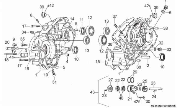 Aprilia Kurbelwellengehäuse RS 125 (eng.123)