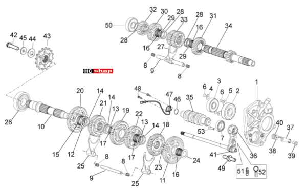 Aprilia Tuono V4 Factory 1100 Superpole Motor Schaltgetriebe
