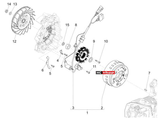 Piaggio Liberty iGet 125 4T 3V - Motor Lichtmaschine