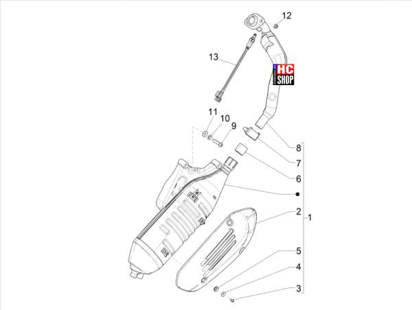 VESPA GTS 125 Super E5 Motor Auspufftopf