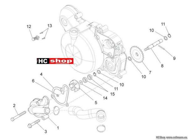 Aprilia RS4 50 SBK Wasserpumpenritzel