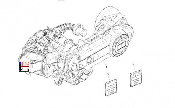 Vespa Primavera 50 TECH E5 - Motor - Motor komplett